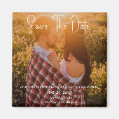 Einfaches elegantes Foto Hochzeit Modernes Magnet (Vorne)