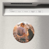 Einfaches elegantes Foto Hochzeit Modernes Rustika Magnet (In Situ (Geschirrspüler))