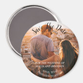 Einfaches elegantes Foto Hochzeit Modernes Rustika Magnet (Vorderseite/Rückseite)