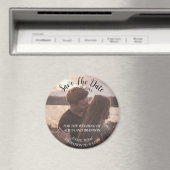 Einfaches elegantes Foto Hochzeit Modernes Rustika Magnet (In Situ (Geschirrspüler))