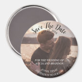 Einfaches elegantes Foto Hochzeit Modernes Rustika Magnet (Vorderseite/Rückseite)