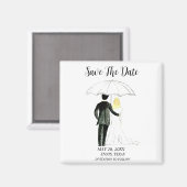 Einfaches elegantes Foto Hochzeit Modernes Whimsy Magnet (Vorderseite/Rückseite)