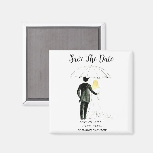 Einfaches elegantes Foto Hochzeit Modernes Whimsy Magnet (Vorderseite/Rückseite)