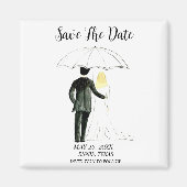 Einfaches elegantes Foto Hochzeit Modernes Whimsy Magnet (Vorne)