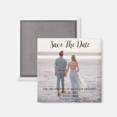 Einfaches elegantes Foto Hochzeit Modernes Whimsy  Magnet (Vorderseite/Rückseite)