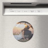 Einfaches elegantes Foto Hochzeit Modernes Whimsy Magnet (In Situ (Geschirrspüler))