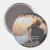 Einfaches elegantes Foto Hochzeit Modernes Whimsy Magnet (Vorderseite/Rückseite)