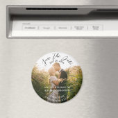 Einfaches elegantes Foto Hochzeit Modernes Whimsy  Magnet (In Situ (Geschirrspüler))