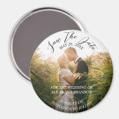 Einfaches elegantes Foto Hochzeit Modernes Whimsy  Magnet (Vorderseite/Rückseite)
