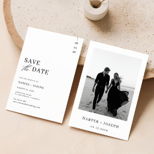 Einfaches elegantes Foto Hochzeit retten das Datum Save The Date