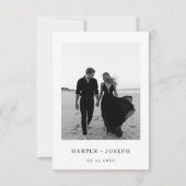 Einfaches elegantes Foto Hochzeit retten das Datum Save The Date (Rückseite)