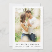 Einfaches elegantes Foto | Hochzeit Save The Date (Vorderseite)