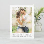 Einfaches elegantes Foto | Hochzeit Save The Date (Stehend Vorderseite)