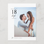 Einfaches elegantes Foto Hochzeit speichern das Da Ankündigungspostkarte (Vorderseite)