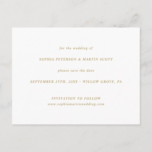 Einfaches elegantes Foto Hochzeit speichern das Da Einladungspostkarte (Rückseite)