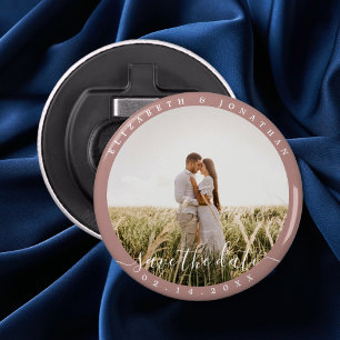Einfaches elegantes Foto Hochzeit speichern das Da Flaschenöffner