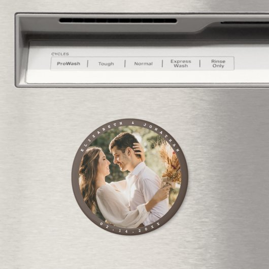 Einfaches elegantes Foto Hochzeit speichern das Da Magnet (In Situ (Geschirrspüler))