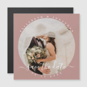 Einfaches elegantes Foto Hochzeit speichern das Da Magneteinladung (Vorne/Hinten)