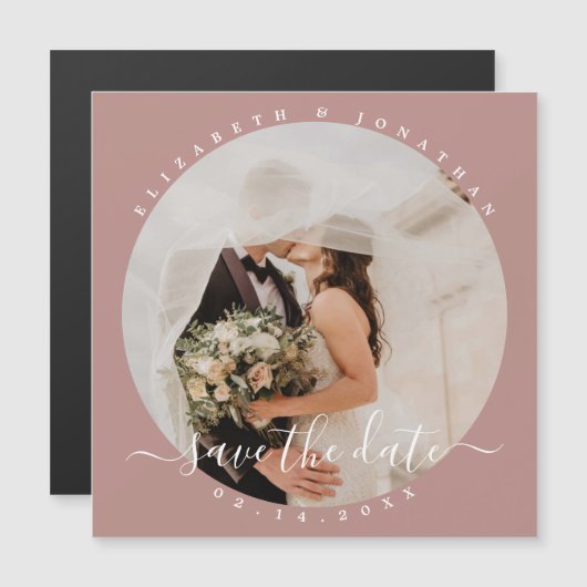 Einfaches elegantes Foto Hochzeit speichern das Da Magneteinladung (Vorne/Hinten)