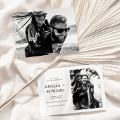 Einfaches elegantes Foto Hochzeit speichern Sie da Einladung