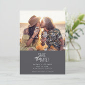 Einfaches elegantes Foto Hochzeit speichern Sie da Save The Date (Stehend Vorderseite)