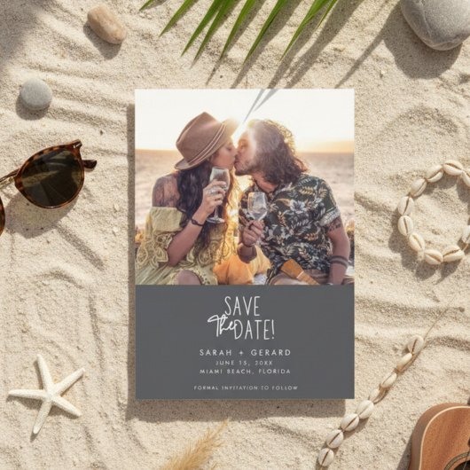 Einfaches elegantes Foto Hochzeit speichern Sie da Save The Date