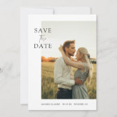 Einfaches elegantes Foto Hochzeit Speichern Sie de Einladung (Vorderseite)