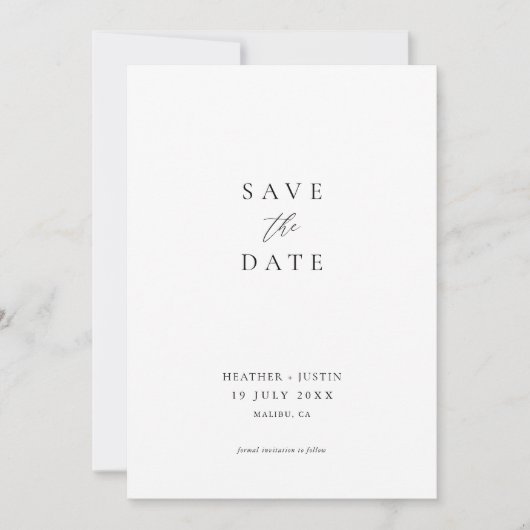 Einfaches elegantes Foto Hochzeit speichert das Da Save The Date (Vorderseite)