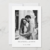 Einfaches elegantes Foto Hochzeit speichert das Da Save The Date (Rückseite)