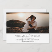 Einfaches elegantes Foto Hochzeit speichert das Da Save The Date (Rückseite)