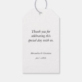 Einfaches elegantes Foto Hochzeit Vielen Dank Geschenkanhänger (Rückseite)