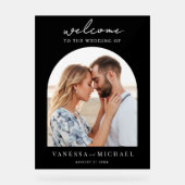 Einfaches elegantes Foto Hochzeit Willkommen Acrylschild (Vorderseite)
