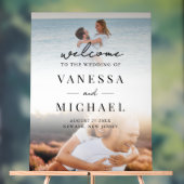 Einfaches elegantes Foto Hochzeit Willkommen Acrylschild (Neutral)