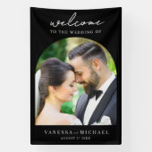 Einfaches elegantes Foto Hochzeit Willkommen Banner (Vertikal)