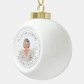 Einfaches elegantes Foto im Gedächtnisgedächtnis Keramik Kugel-Ornament (Rechts)