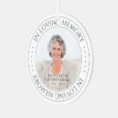 Einfaches elegantes Foto im Gedächtnisgedächtnis Ornament Aus Metall (Vorderseite links)