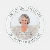 Einfaches elegantes Foto im Gedächtnisgedächtnis Ornament Aus Metall (Rückseite)