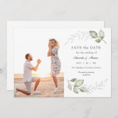 Einfaches elegantes Foto im Grünen Save the Date Einladung (Vorne/Hinten)