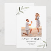 Einfaches elegantes Foto im Grünen Save the Date Einladung (Vorne/Hinten)
