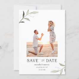 Einfaches elegantes Foto im Grünen Save the Date Einladung