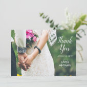 Einfaches elegantes Foto-kundenspezifische Dankeskarte (Stehend Vorderseite)