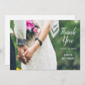 Einfaches elegantes Foto-kundenspezifische Dankeskarte (Vorne/Hinten)