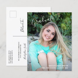 Einfaches elegantes Foto Moderner Abschluss Ankündigungspostkarte