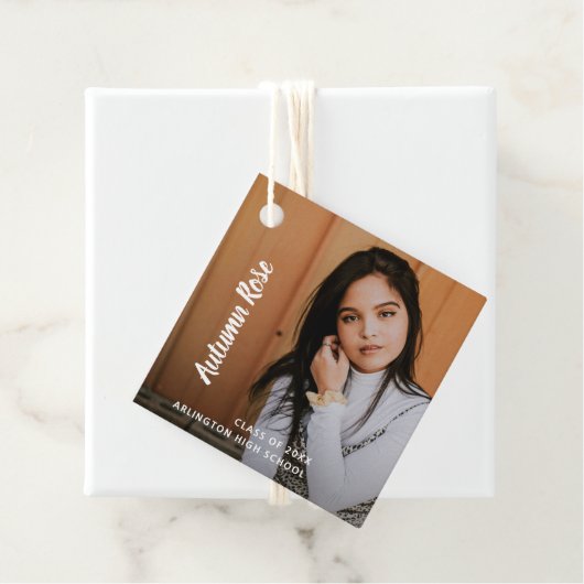 Einfaches elegantes Foto Moderner Abschluss Geschenkanhänger (Beispiel)