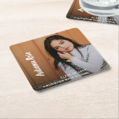 Einfaches elegantes Foto Moderner Abschluss Rechteckiger Pappuntersetzer (angewinkelt)