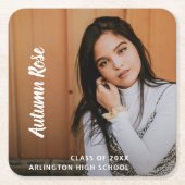 Einfaches elegantes Foto Moderner Abschluss Rechteckiger Pappuntersetzer (Vorderseite)