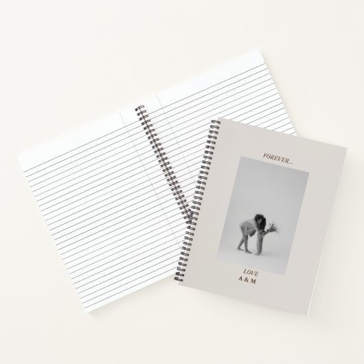 Einfaches elegantes Foto Monogram Journal-Notebook Notizblock (Innenseite)