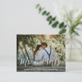 Einfaches elegantes Foto Neuvermählte Weihnachten (Stehend Vorderseite)