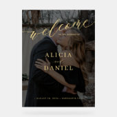 Einfaches elegantes Foto-Overlay-Begrüßungszeichen Acrylschild (Vorderseite)