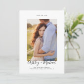 Einfaches Elegantes Foto QR Code Hochzeit Save The Date (Stehend Vorderseite)